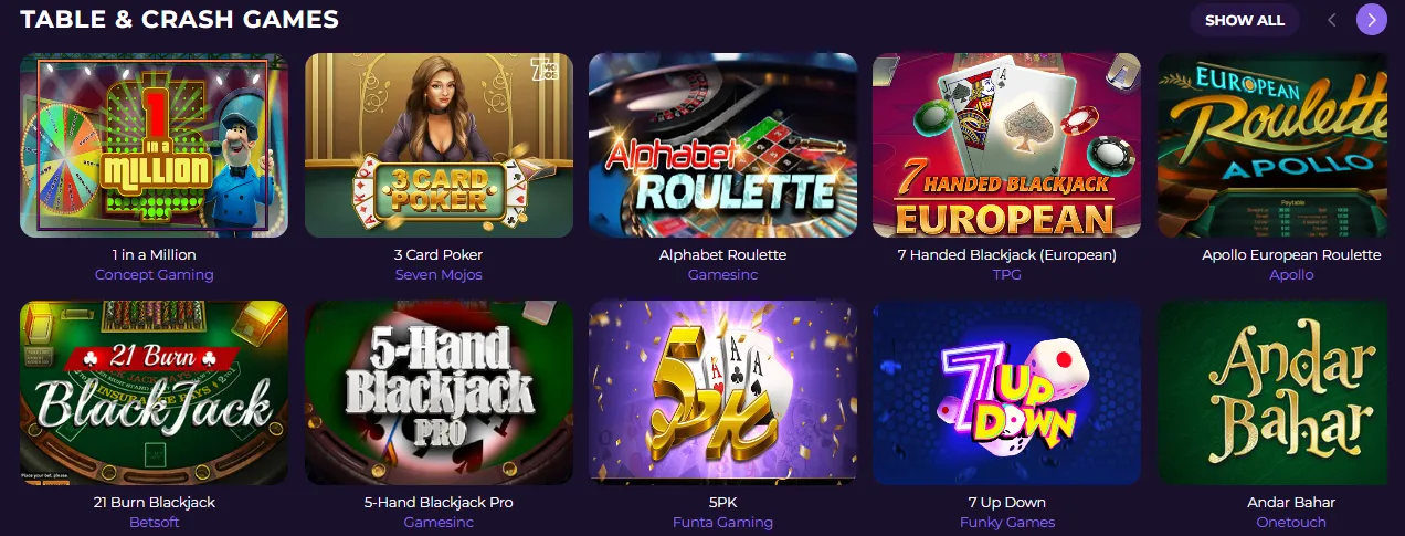 astrozino casino table